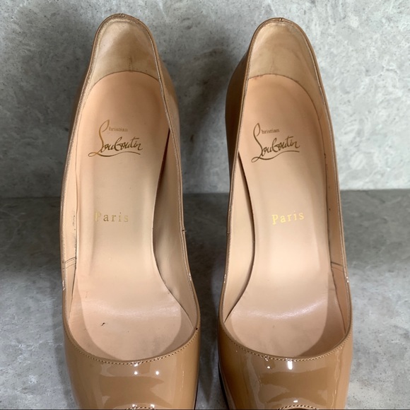 Christian Louboutin Nude Peep Toe Heels - Picture 5 of 10